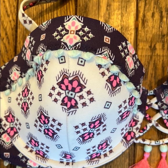 Colorful Patterned Bikini with Tassels - Picture 5 of 5